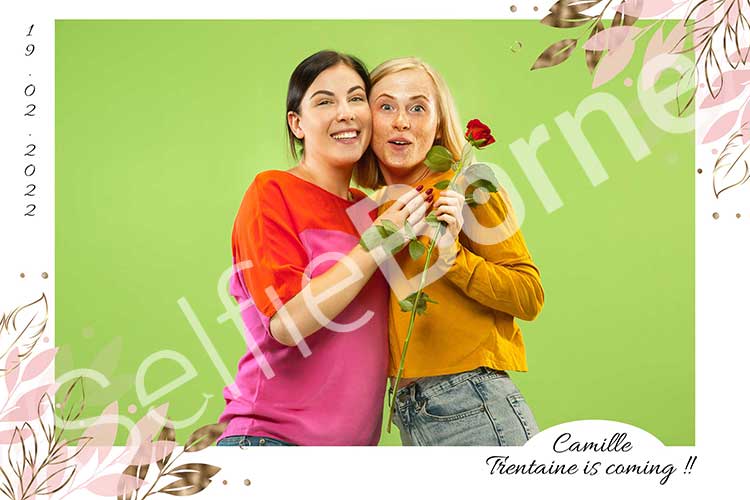 photobooth feuilles or gold 