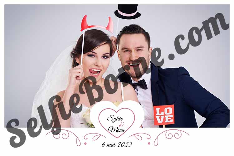 photobooth mariage coeur rose